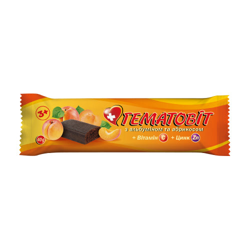 Gematogen Hematovit Apricot Chocolate Bar with Albumin and Vitamin C