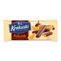 Krakuski Chocolate Covered Breadsticks with Orange Filling