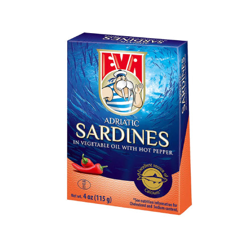Eva Adriatic Sardines in Vegetable Oil with Hot Pepper
